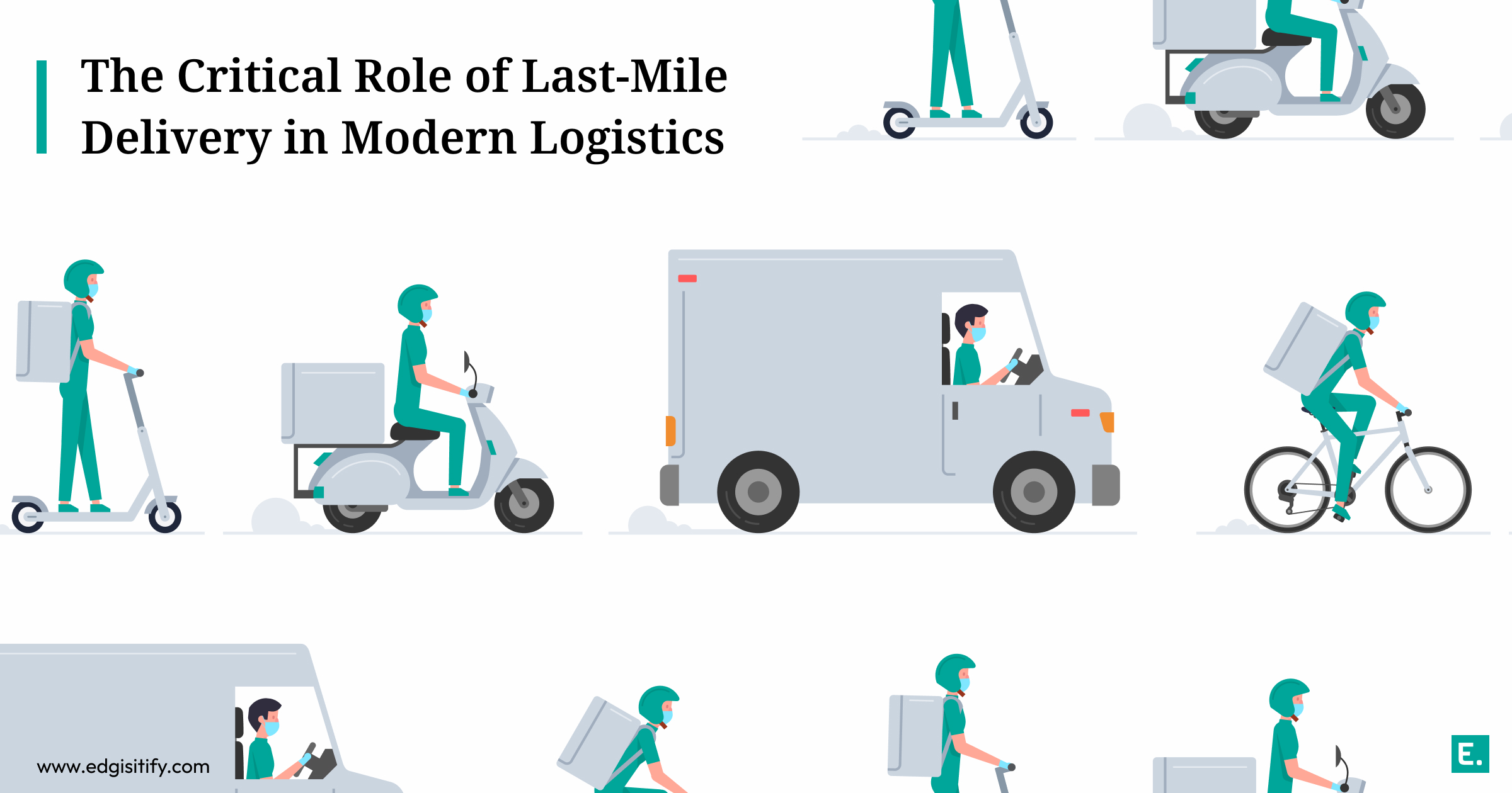 A delivery driver is handing a package to a customer at their doorstep, with a delivery vehicle in the background, representing the last-mile delivery process.
